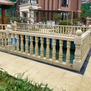 天津黄金麻花岗岩石材栏杆，扶手，将军柱，花瓶柱