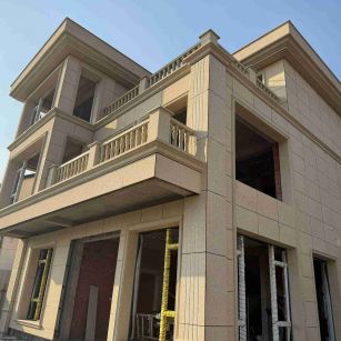 天津 黄金麻花岗岩石材荔枝面外墙干挂效果展示