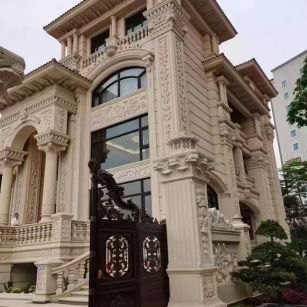 天津 黄金麻花岗岩别墅外墙干挂效果展示