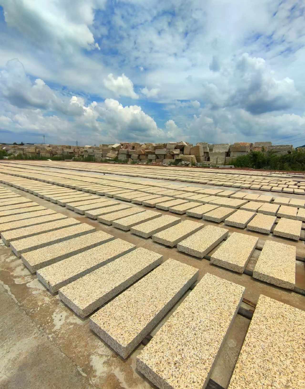 天津 黄金麻荔枝面花岗岩石材地铺石防护中
