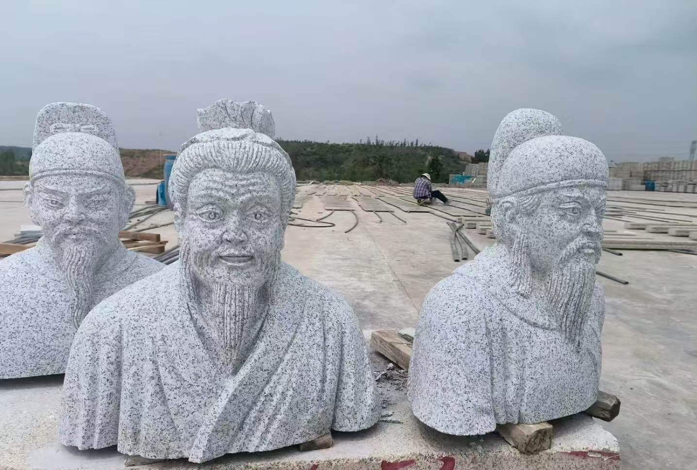 天津 白麻花岗岩石材人物立体雕刻