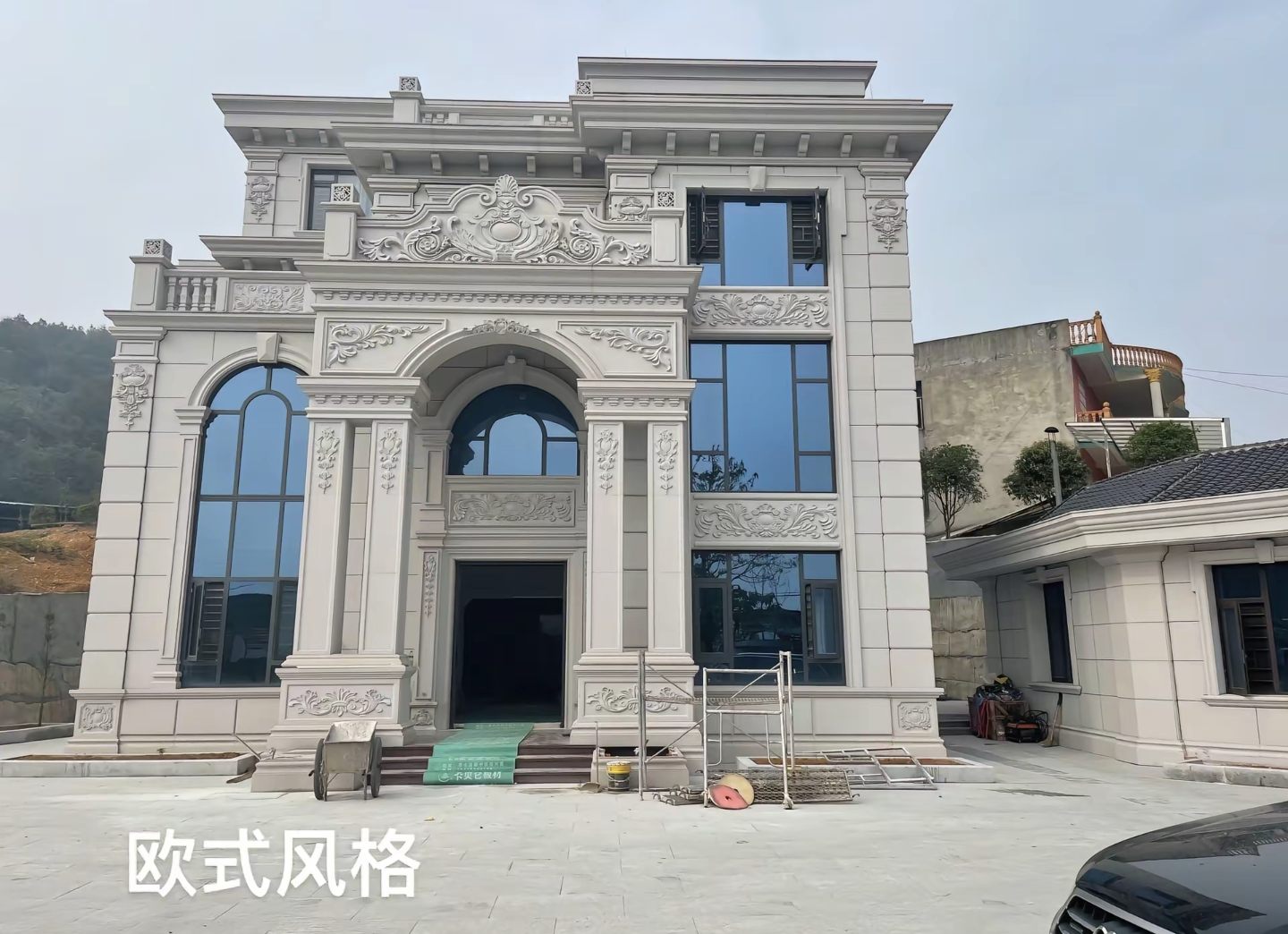 天津 白麻花岗岩别墅外墙干挂