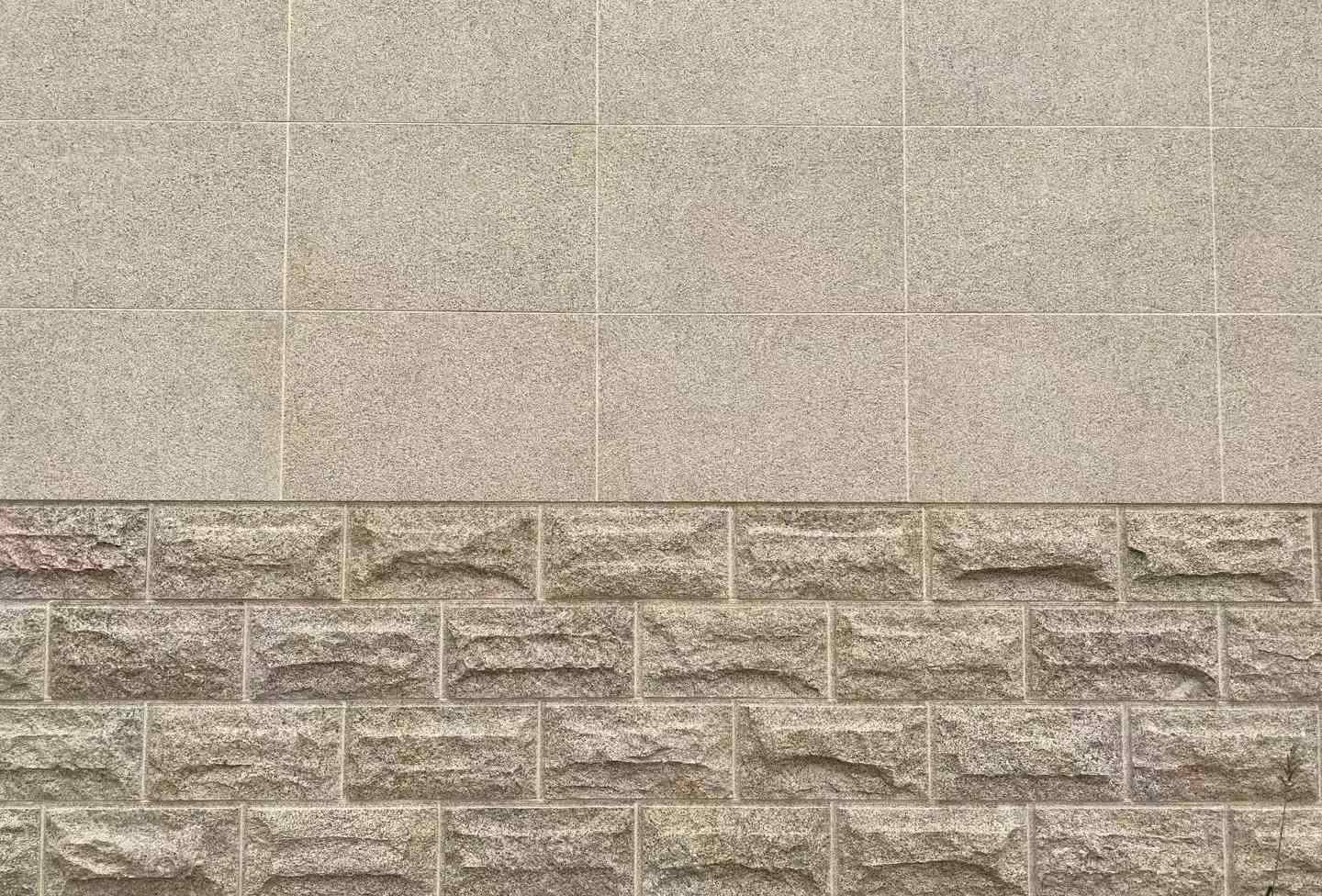 天津 黄金麻自然面蘑菇石配荔枝面干挂