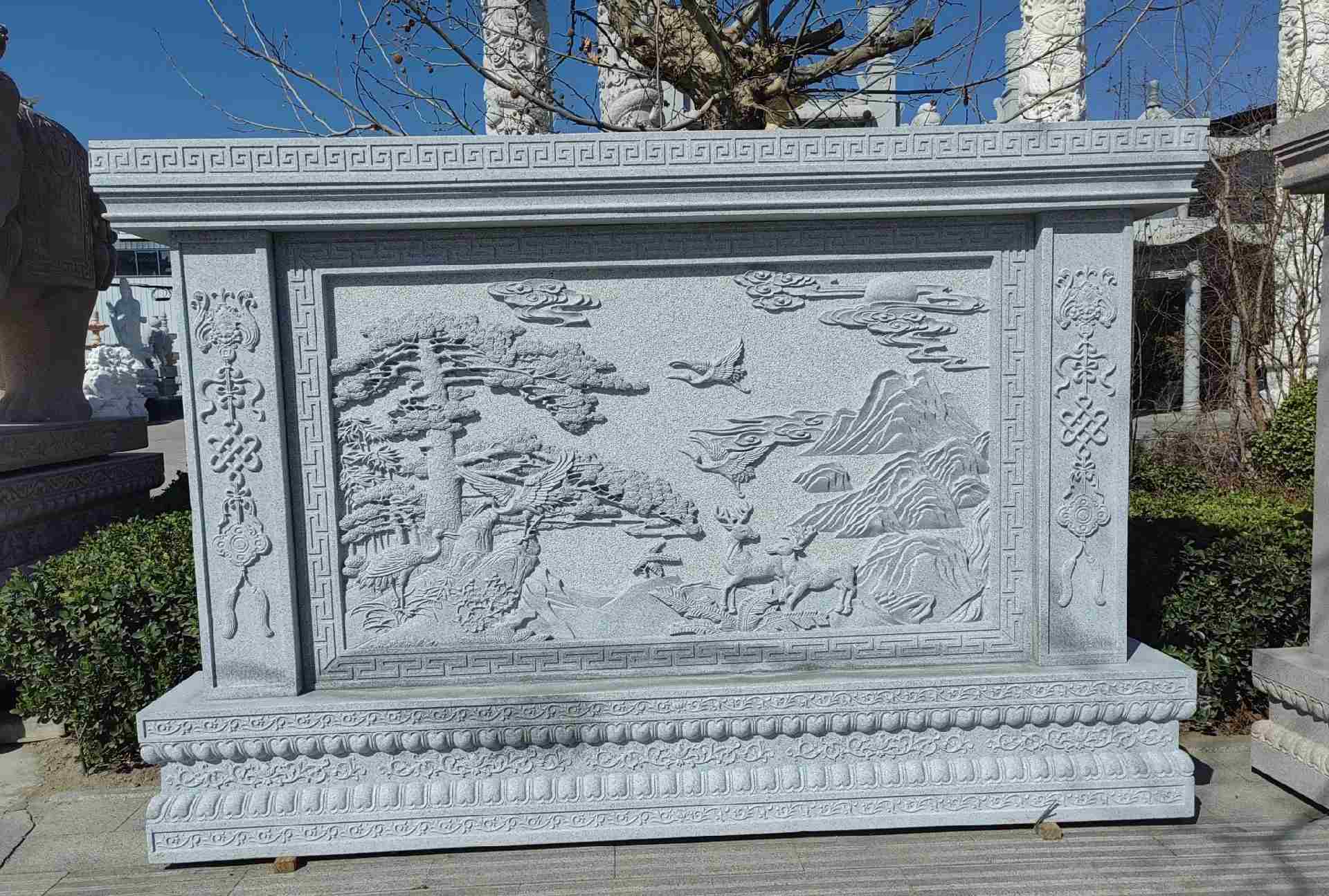 天津 芝麻白大型照壁，屏风，影壁