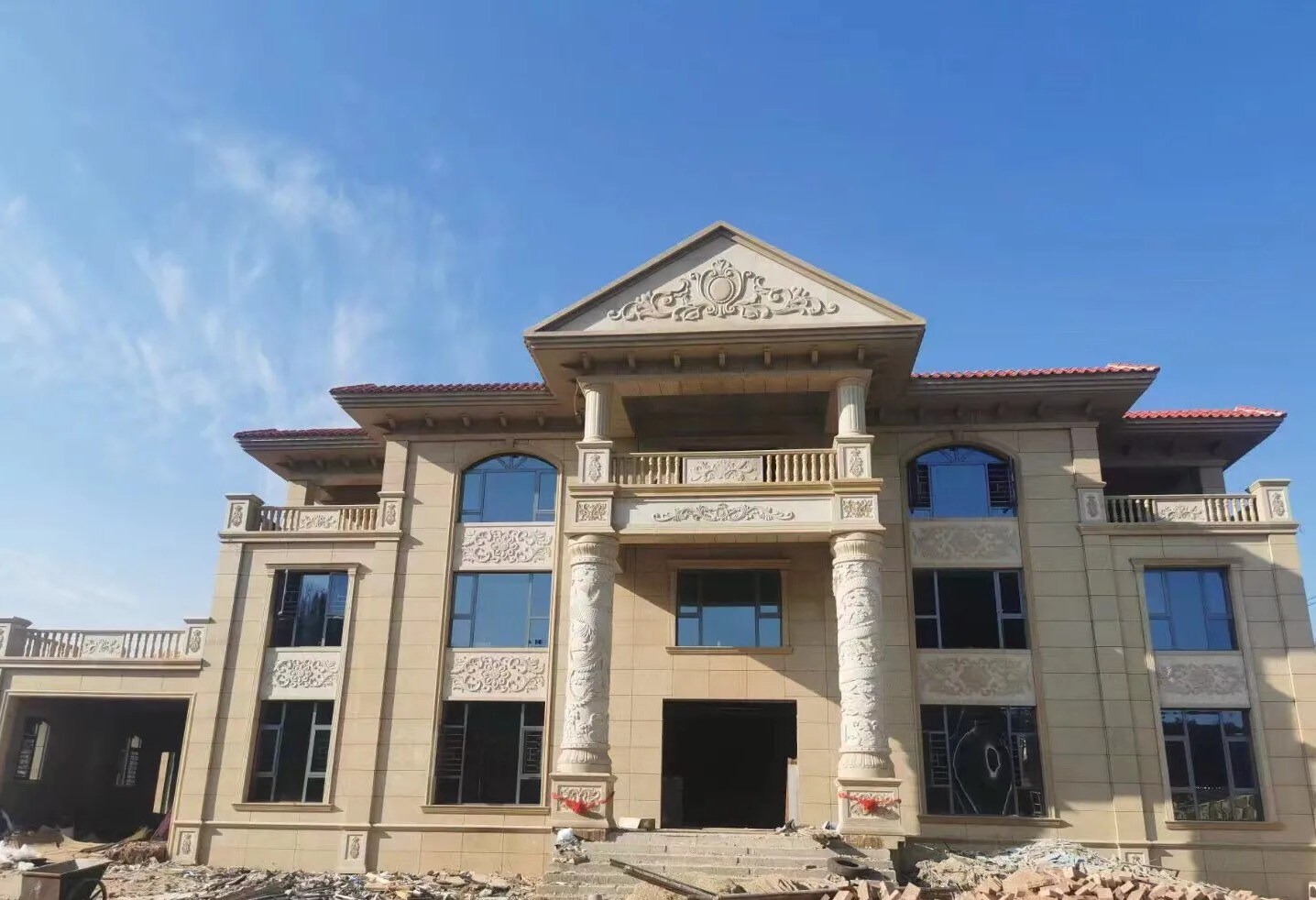 天津 黄金麻花岗岩别墅外墙干挂