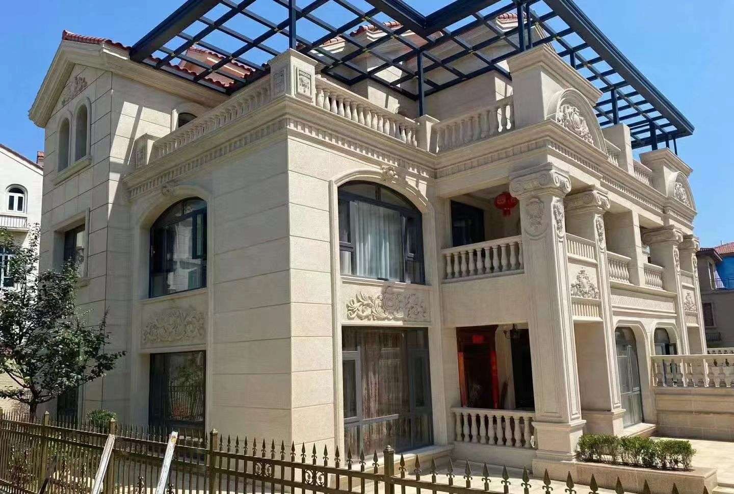 天津 黄金麻花岗岩荔枝面别墅外墙干挂